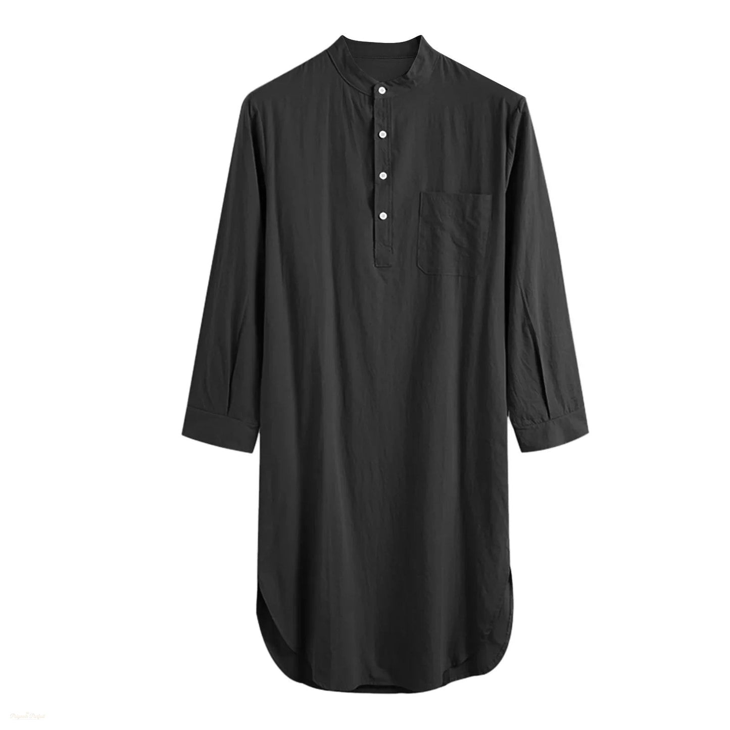 Peignoir Coton Homme Noir Élégant - Robe de Chambre Confortable - Noir Élégant - XXXL