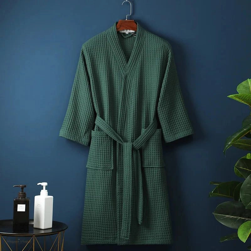 Peignoir Coton Vert Sage Femme Spa Taille Plus - Vert Sage - L - Chine