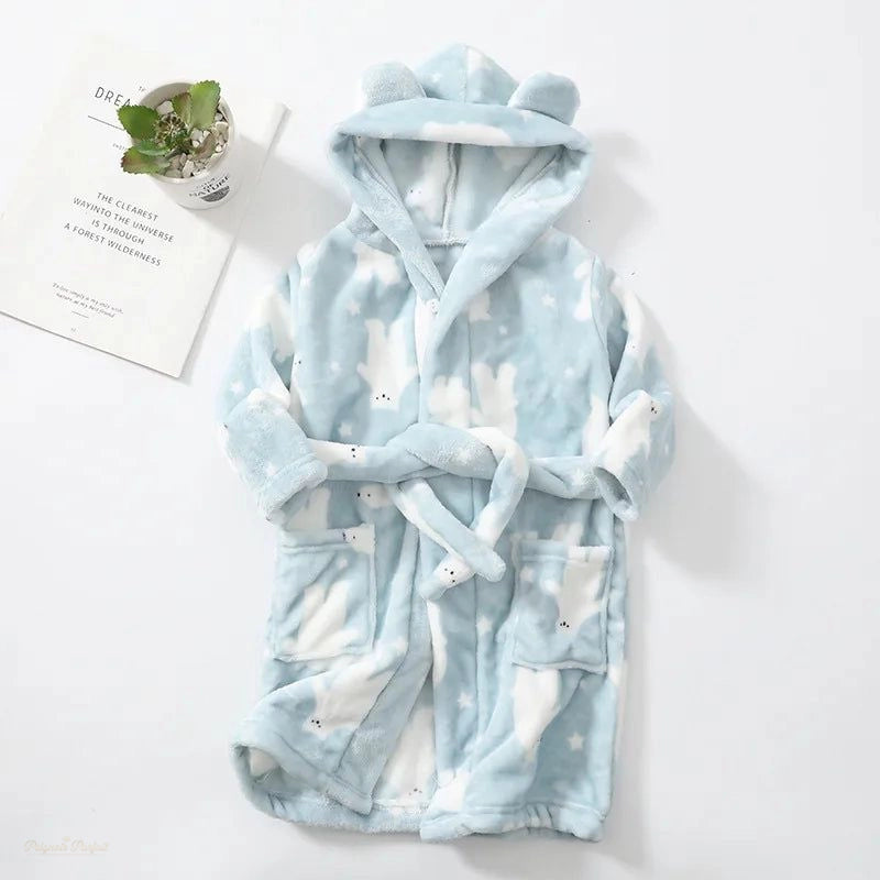 Peignoir Enfant Bleu Ciel Étoilé Flanelle Douillette - Bleu Ciel Étoilé - 2 ans (90cm)