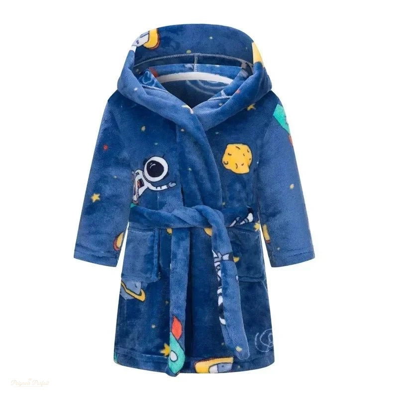 Peignoir Enfant Bleu Ciel Spatial à Capuche - Bleu Ciel Spatial - 150 (9-10 ans)