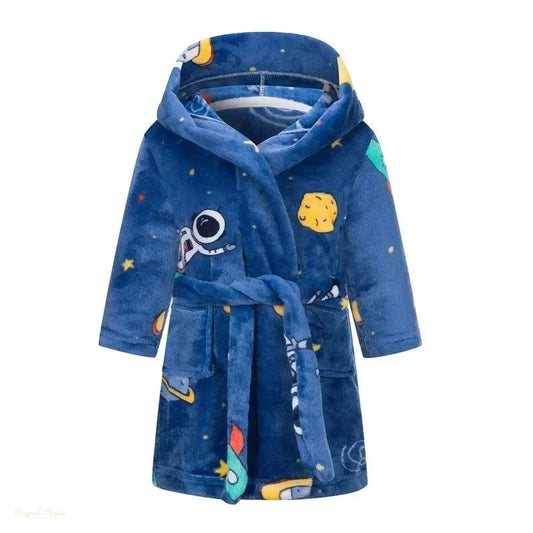 Peignoir Enfant Bleu Ciel Spatial à Capuche - Bleu Ciel Spatial - 150 (9-10 ans)