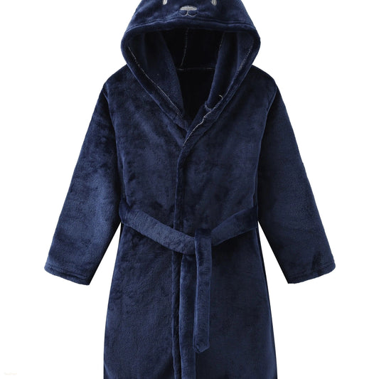 Peignoir Enfant Bleu Océan - Polaire Douce Oreilles de Lapin - Bleu Océan - 150cm (11-12 ans)