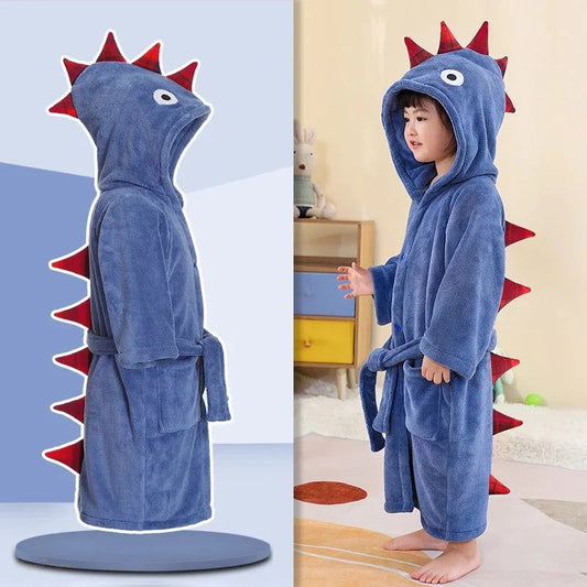 Peignoir Enfant Bleu Vif Capuche Monstre - Bleu Vif - Chine - Taille 70 (90-120cm Enfant)