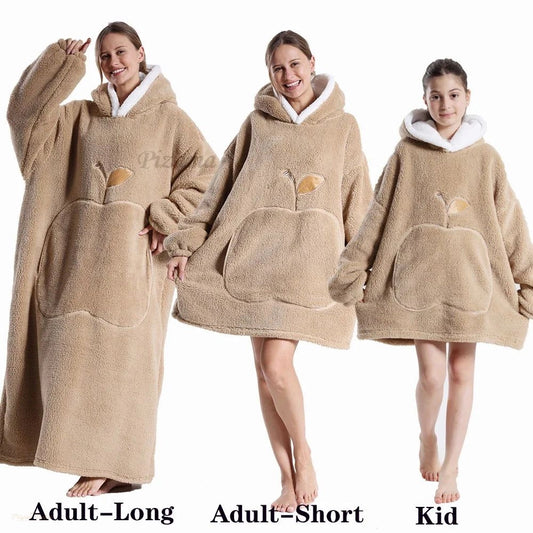 Peignoir Enfant Camel Doux Flanelle Surdimensionné - Camel Doux - XL (Adulte Long)