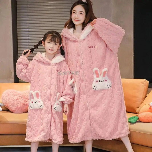 Peignoir enfant capuche rose bonbon confortable - Rose Bonbon - Taille 8 (85-105cm)