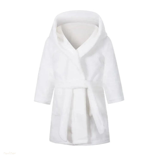 Peignoir Enfant Flanelle Blanc Neige Capuche - Blanc Neige - 140 (7-8 ans)