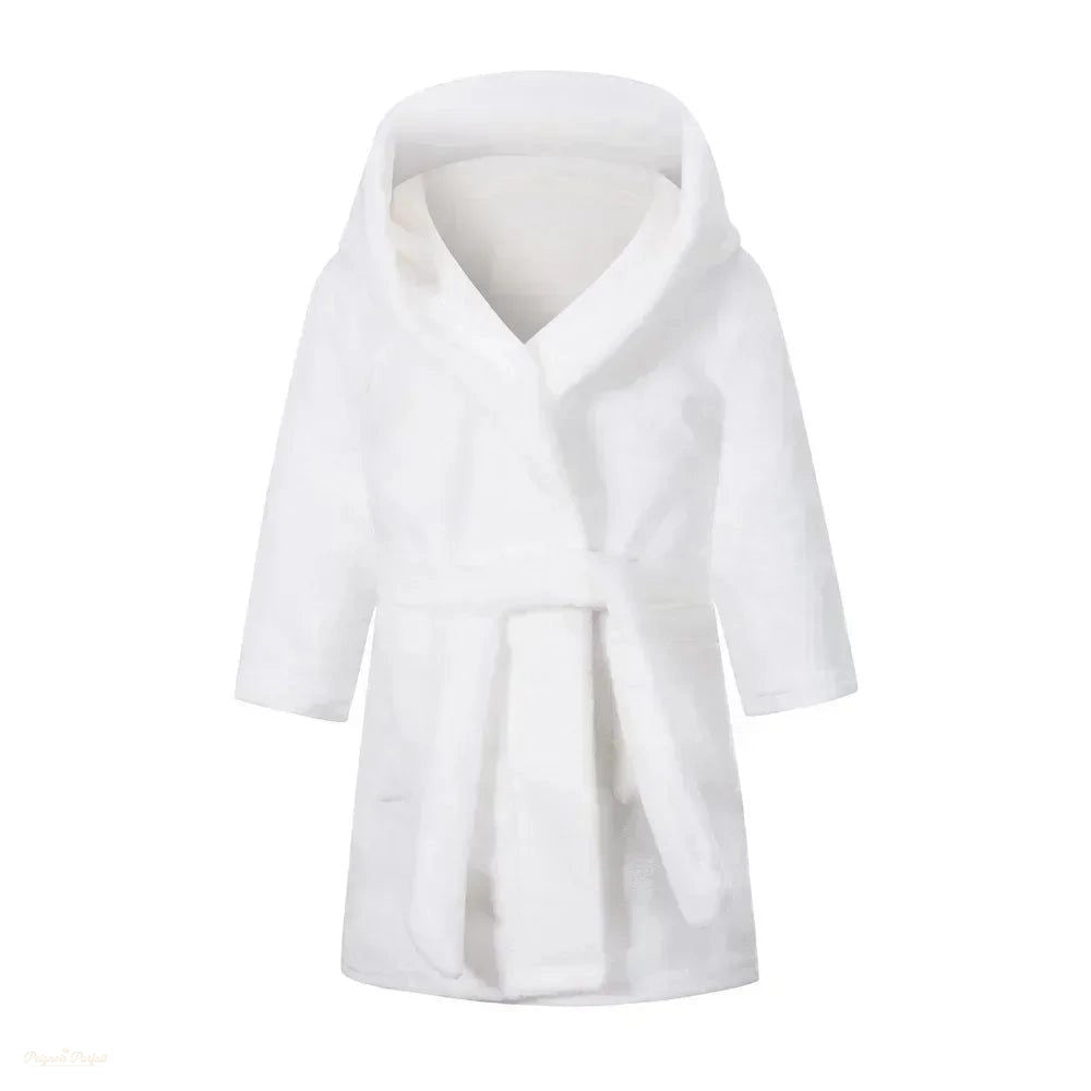 Peignoir Enfant Flanelle Blanc Neige Chaud - Blanc Neige - 120 (5-6 ans)