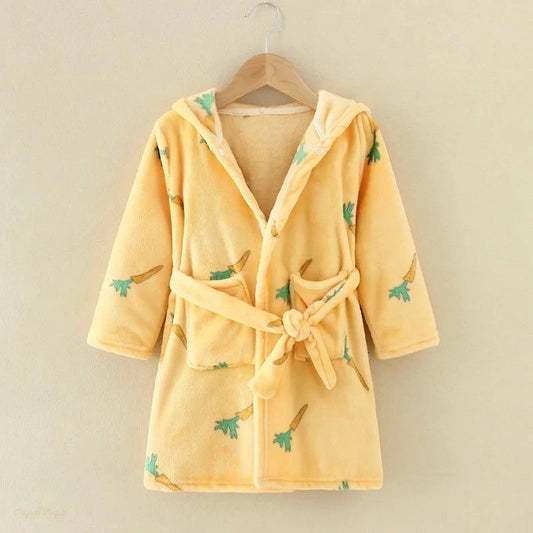 Peignoir Enfant Flanelle Jaune Soleil - Pyjama Confortable - Jaune Soleil - 4 ans