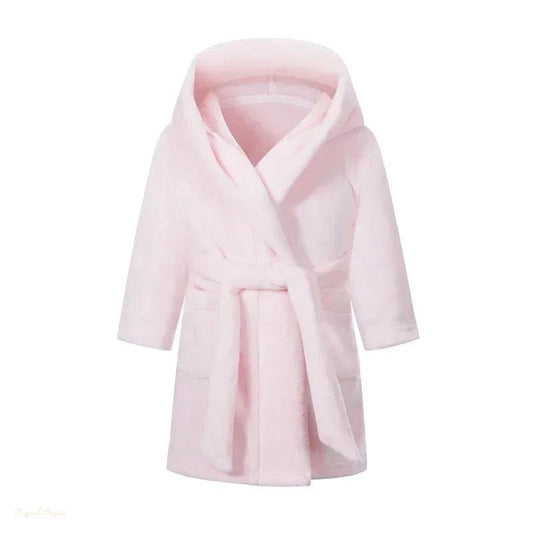Peignoir enfant rose bonbon en flanelle douce - Rose Bonbon - 90cm (2 ans)
