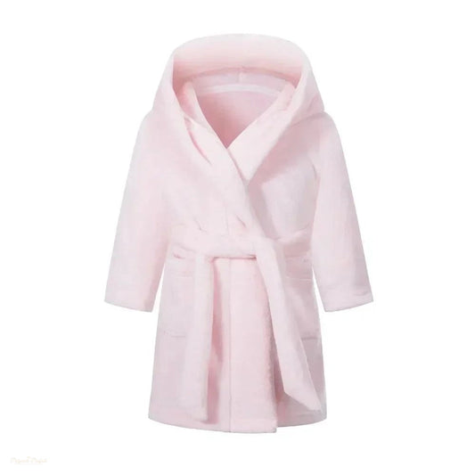 Peignoir Enfant Rose Clair Flanelle Chaud - Rose Clair - 150 (9-10 ans)