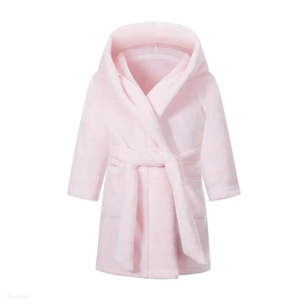 Peignoir Enfant Rose Doux à Capuche Douillet - Rose Doux - 140 (7-8 ans)