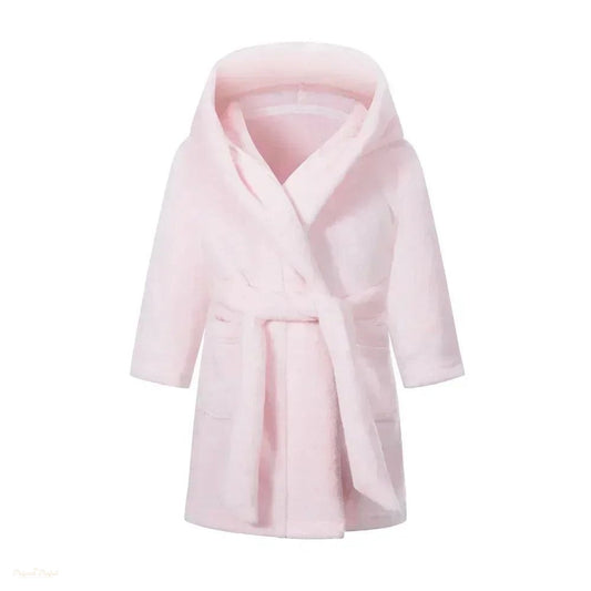 Peignoir Enfant Rose Pâle Flanelle Douce - Rose Pâle - 120 (5-6 ans)