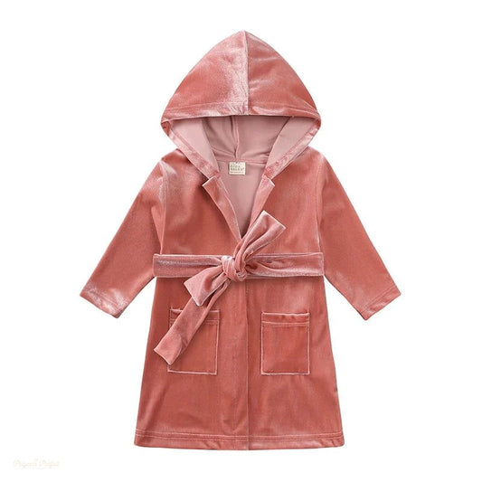 Peignoir Enfant Rose Velours Chaud Confortable - Rose Velours - 140cm (8-9 ans)