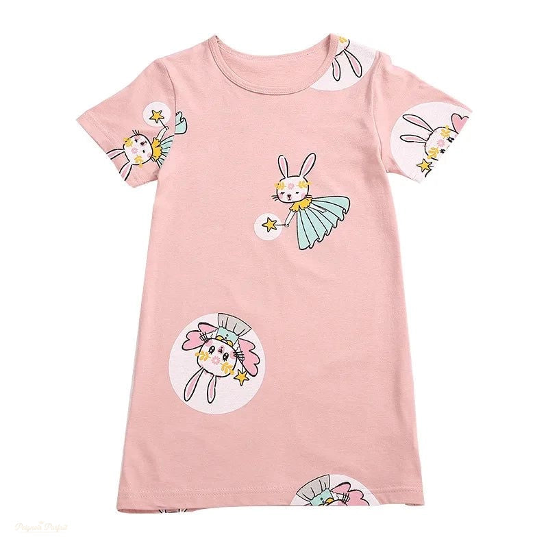 Peignoir Enfant Rose Vif Coton Motif Lapins - Rose Vif - 3 ans (100cm)