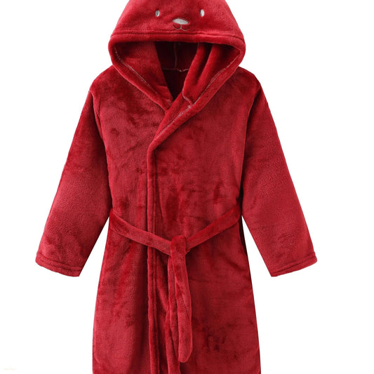 Peignoir Enfant Rubis Éclatant - Oreilles Lapin Flanelle - Rubis Éclatant - 140cm (9-10 ans)