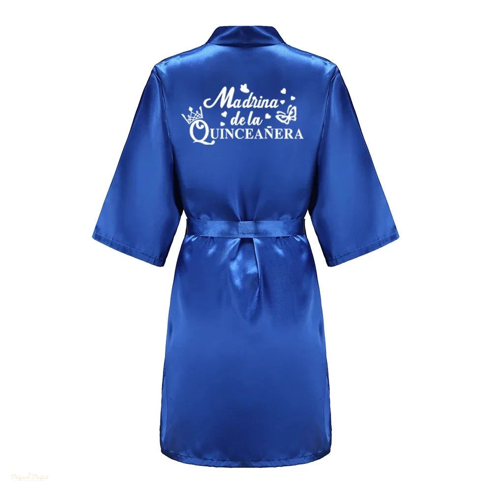 Peignoir enfant satin bleu roi Quinceañera - Bleu Roi Satiné - XXXXL