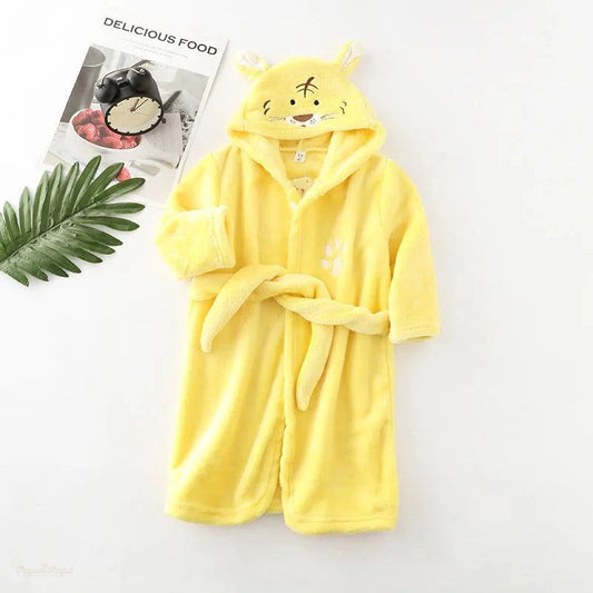Peignoir Enfant Tigre Jaune Soleil Manches Longues - Jaune Soleil - 4 ans (110cm)