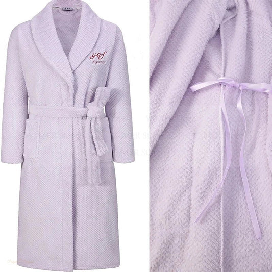 Peignoir Femme Épais Polaire Corail Violet Doux - Violet Doux - XXXL
