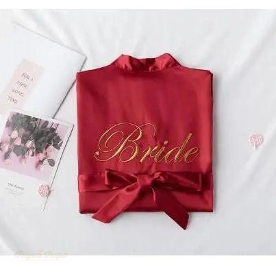 Peignoir Femme Satin Rouge Vin - Bride - Rouge Vin - XXL