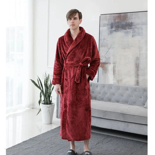 Peignoir Flanelle Bordeaux Profond Femme Chaud - Bordeaux Profond - XL