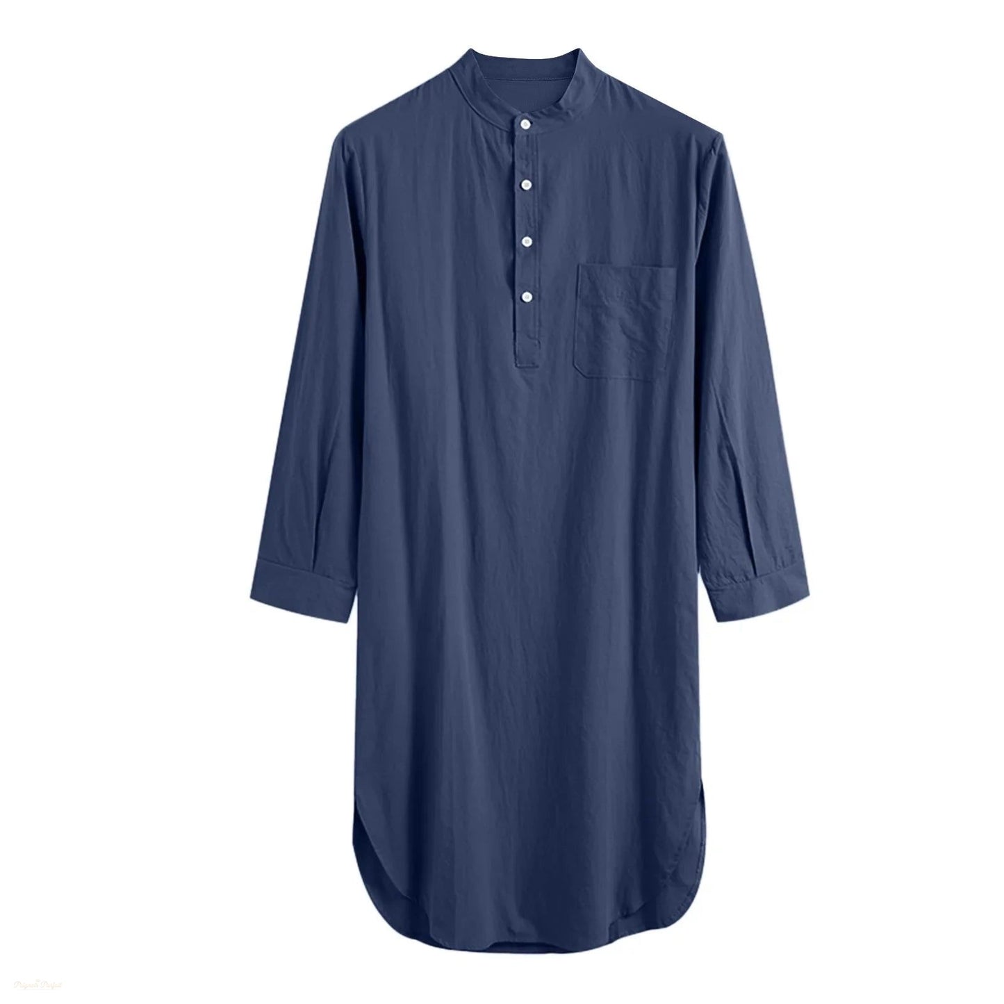 Peignoir Homme Coton Bleu Marine - Robe de Chambre - Bleu Marine - XL