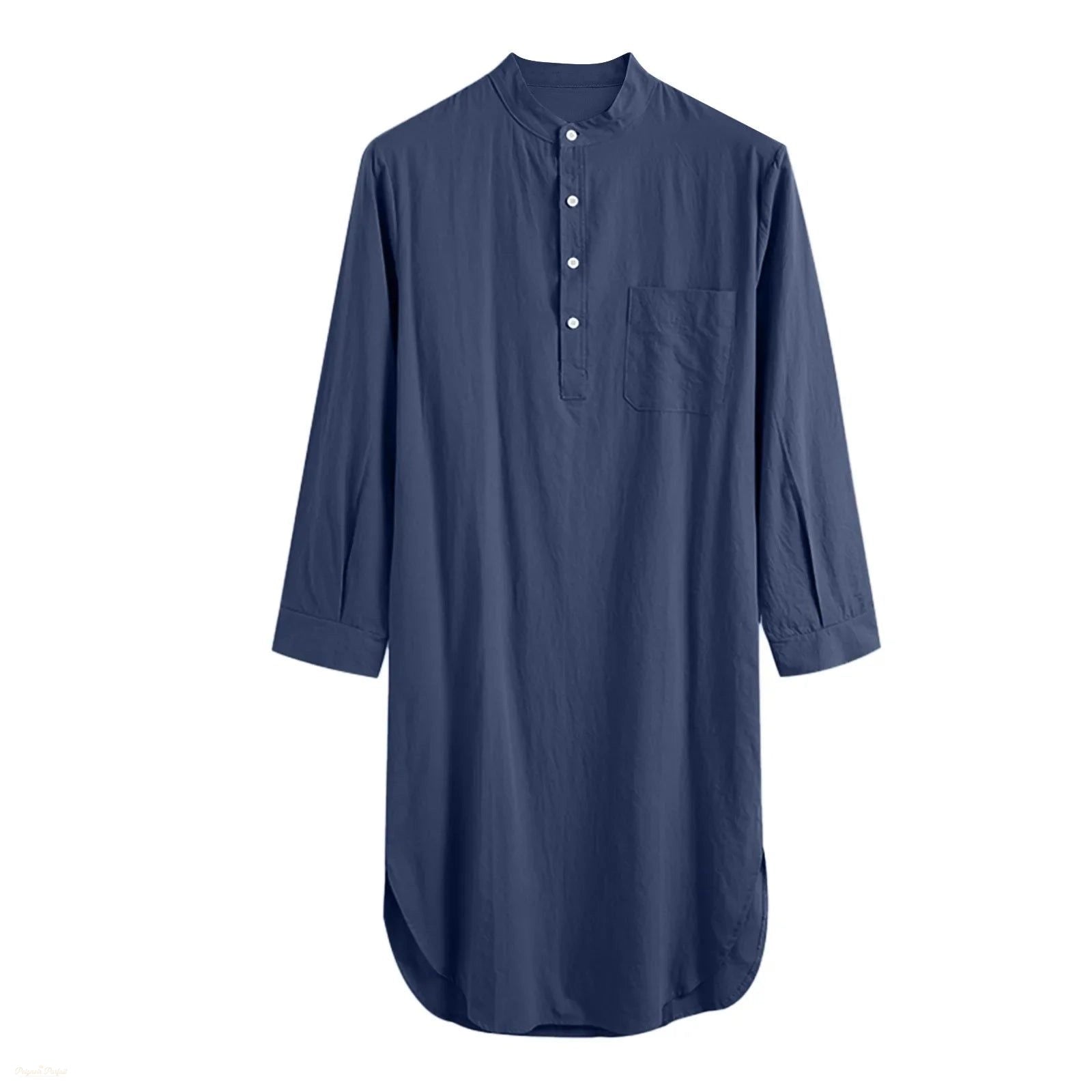 Peignoir Homme Coton Bleu Marine - Robe de Chambre - Bleu Marine - XL