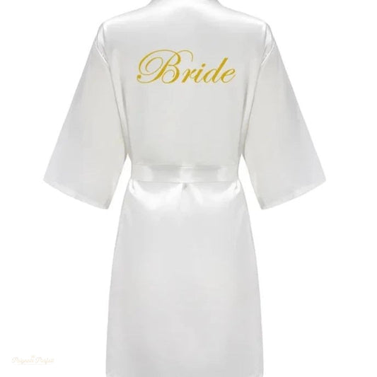 Peignoir Kimono Satin Blanc Satiné Mariée - Blanc Satiné - XXL