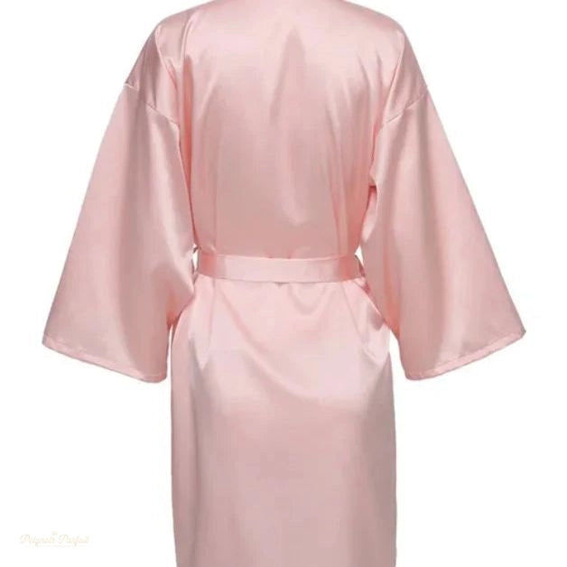 Peignoir Kimono Satin Rose Satiné Femme - Rose Satiné - S