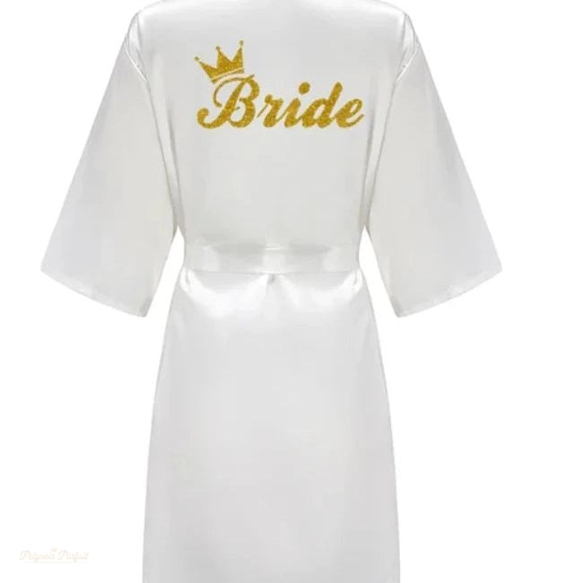 Peignoir Satin Blanc Femme - Kimono Mariée - Blanc Satiné - XXL