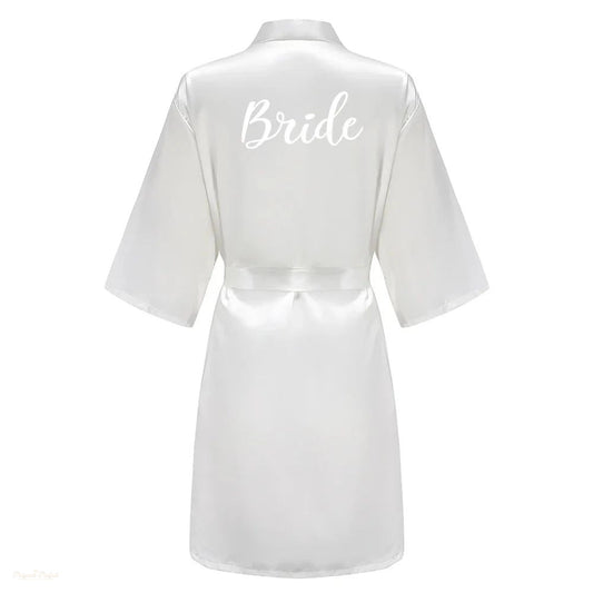 Peignoir Satin Blanc Neige Femme Mariage - Blanc Neige - M