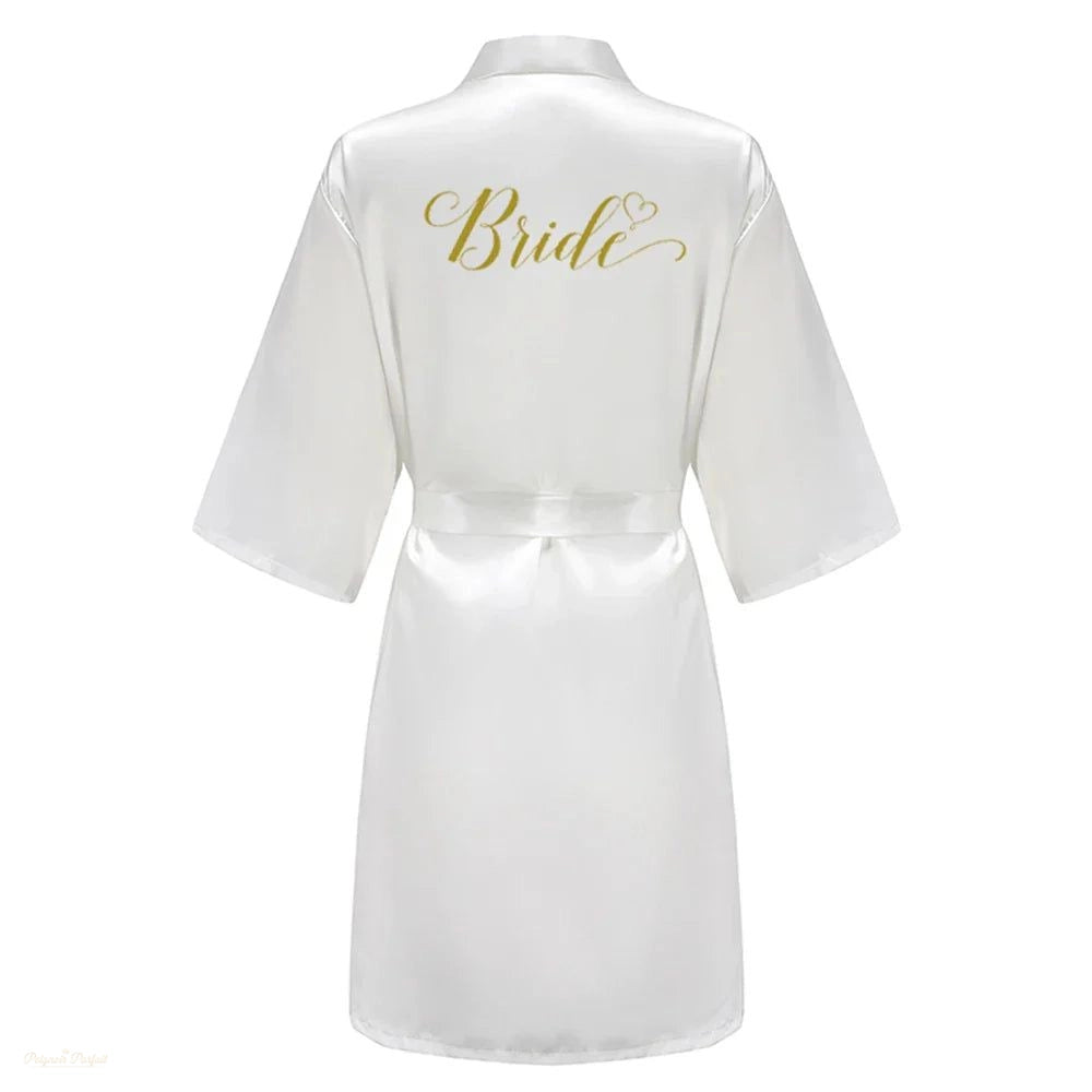 Peignoir Satin Blanc Satiné Femme Mariage - Blanc Satiné - S