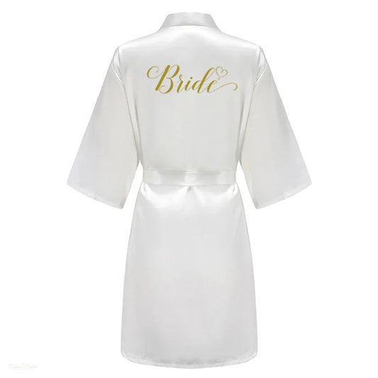 Peignoir Satin Blanc Satiné Femme Mariage - Blanc Satiné - S