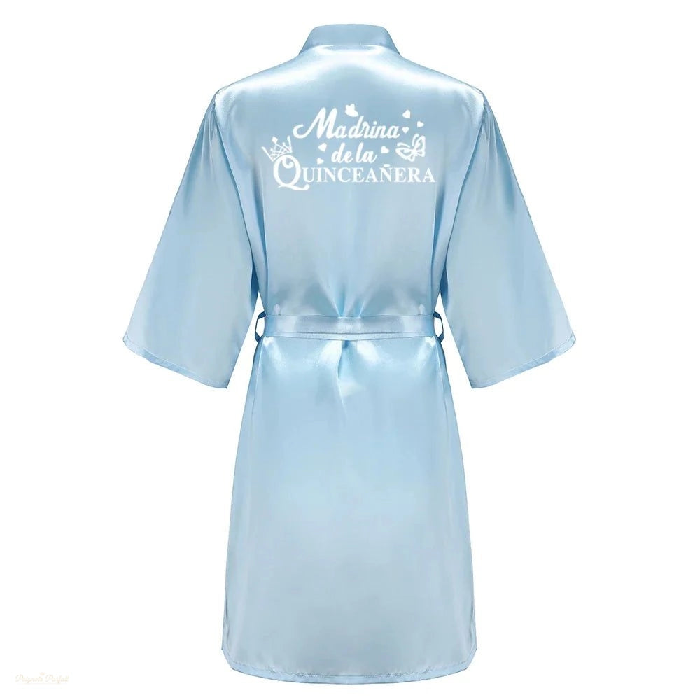 Peignoir Satin Bleu Ciel Quinceañera Enfant - Bleu Ciel - XXXXL