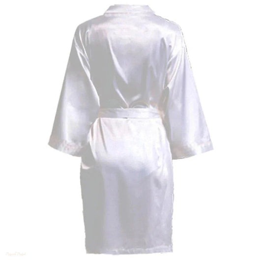 Peignoir Satin Femme Kimono Mariée - Robe de Chambre Luxe - XL - Allemagne - Blanc Pur