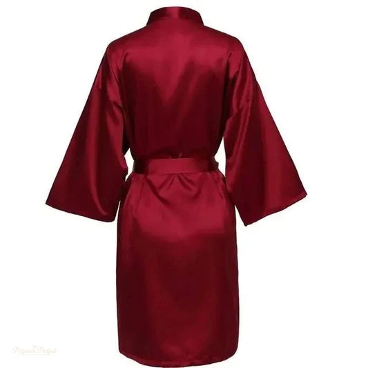 Peignoir Satin Femme - Robe de Mariée Élégante - XL - Allemagne - Rouge Vin