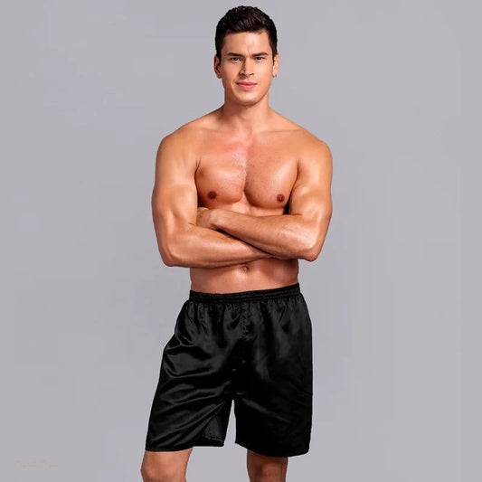 Peignoir satin homme noir élégant grande taille - Noir Élégant - XXXL