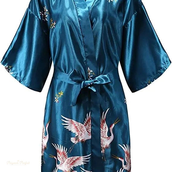 Peignoir Satin Vert Émeraude Femme Mariage - Vert Émeraude - XL