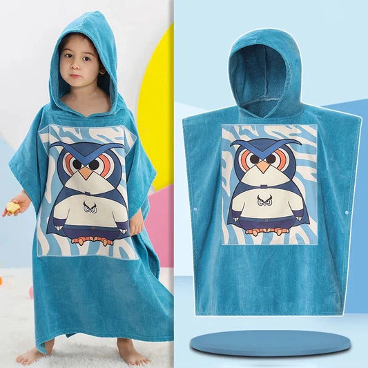 Poncho Serviette Enfant Bleu Ciel Superowl Coton - Bleu Ciel Superowl - Chine - 90-120cm (Enfant)